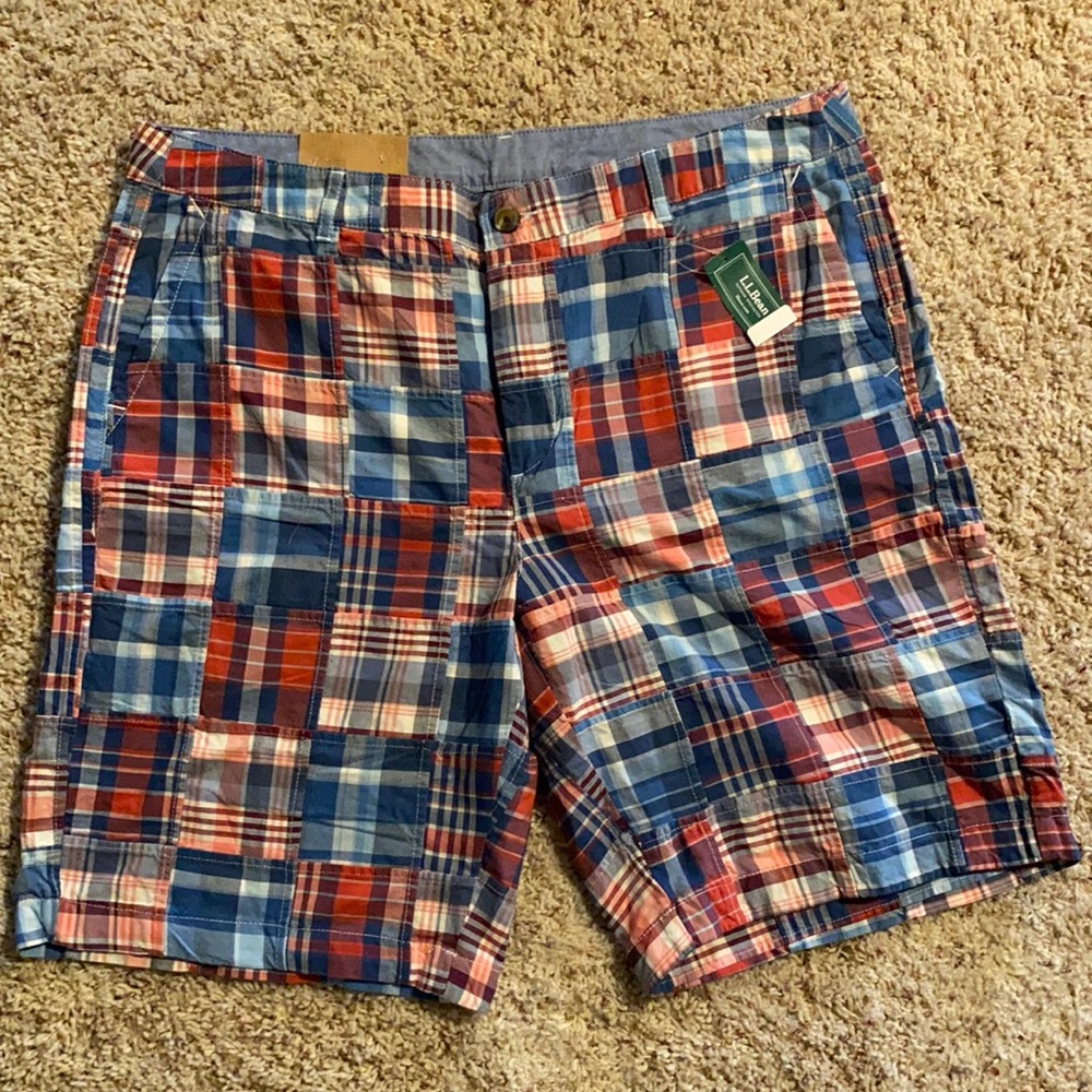 NWT LLBean plaid shorts